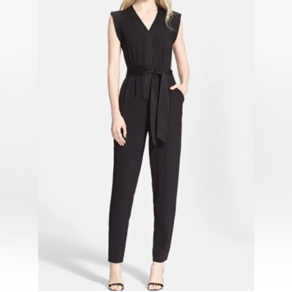 Kate Spade 100% viscose Crepe V-Neck Jumpsuit